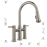Blanco Bridge Pull-Down Faucet 1.5 GPM in Satin Platinum - 443273