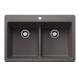 Blanco Liven Double Low Divide Dual Mount Sink in Volcano Gray - 443208