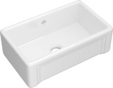 Rohl Egerton 30" Single Bowl Farmhouse Apron Front Fireclay Kitchen Sink in White (WH) - RC3017WH