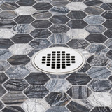 Oatey 4-1/4 in. Snap-Tight Shower Strainer in Satin Nickel - 42018