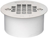Oatey 4 in. PVC Snap-In Drain with 4 in. Stainless Steel Strainer in White - 43567