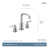 Moen Gibson Widespread Valve Trim in Matte Black - TV6142BL