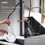 Moen Align Touchless Pre-Rinse Spring Kitchen Faucet in Matte Black - 5923EWBL
