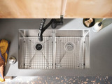 Moen Prep 18 Gauge Stainless Steel Dual Mount 33" x 22" x 9" Double Bowl Low Divide Kitchen Sink with Bottom Grids Included in Stainless - GS182082B
