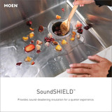 Moen Prep 18 Gauge Stainless Steel Dual Mount 33" x 22" x 9" Double Bowl Low Divide Kitchen Sink with Bottom Grids Included in Stainless - GS182082B