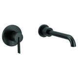 Moen Cia Single Handle Wall Mount Tub Filler High Flow Tub Faucet with 10" Spout Reach in Matte Black - WT6221BL