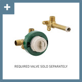 Moen Voss Single Handle Wall Mount Tub Filler High Flow Tub Faucet with 10" Spout Reach in Matte Black - WT691BL