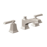 Moen Boardwalk Two Handle High Arc Widespread Bathroom Sink Faucet for 3 Hole Setups with Valve Included in Spot Resist Brushed Nickel - TV6220SRN