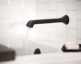 Moen Genta LX Single Handle Wall Mount Tub Filler Contemporary High Flow Tub Faucet with 10 Inch Spout Reach in Matte Black - WT901BL