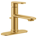 Moen Greenfield Single Handle Bathroom Sink Faucet with Optional Deckplate in Brushed Gold - 6504BG