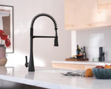 Moen Sinema Single Handle Touchless High Arc Pulldown Kitchen Faucet Spring Kitchen Sink Faucet with Pulldown Sprayer Head and Wave Motion Sensor in Matte Black - S5235EWBL