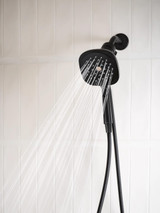 Moen Verso Eco Performance Infiniti Dial Square Handheld Shower 5 Inch Diameter Spray Head in Matte Black - 220H5EPBL