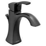 Moen Voss One Handle Single Hole Bathroom Sink Faucet with Optional Deckplate in Matte Black - 6903BL