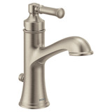 Moen Dartmoor Single Handle Bathroom Sink Faucet with Optional Deckplate 1 Count Pack of 1 in Brushed Nickel - 6803BN
