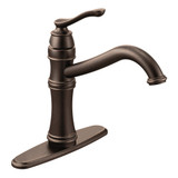Moen Belfield Traditional One Handle High Arc Kitchen Faucet with Optional Deckplate Included in Oil Rubbed Bronze - 7240ORB