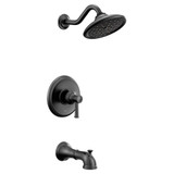 Moen Belfield M CORE 2 Series 1 Handle Tub and Shower Trim Kit with Eco Performance Showerhead in Matte Black - UT2313EPBL