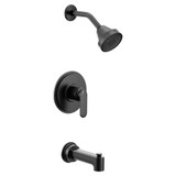 Moen Greenfield Bathroom Shower Faucet with Showerhead Shower Lever Handle and Tub Spout in Matte Black - UT2323EPBL
