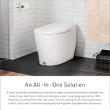 Moen 3 Series White Tankless Bidet One Piece Elongated Bidet Toilet with Remote and UV Sterilization in White - ET1300