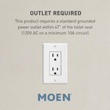 Moen 3 series Electronic Bidet Toilet Seat with Heated Seat and Remote Control White Adjustable Temperature and Pressure Self cleaning Nozzle Comfort Hygienic in White - EB1500-E