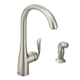Moen Arbor Spot Resist Stainless One Handle High Arc Kitchen Faucet with Side Spray in Spot Resist Stainless - 7790SRS
