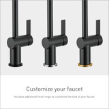 Moen CIA Pre Rinse Spring Kitchen Faucet with PowerBoost Pro in Matte Black - 7822BL