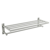 Moen Arlys 24 Inch Wide Modern Bathroom Hotel Style Towel Storage Shelf with Towel Bar in Brushed Nickel - Y5794BN