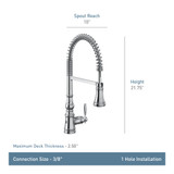 Moen Weymouth Spot Resist Stainless Motionsense Wave Touchless Kitchen Faucet Traditional Spring Kitchen Sink Faucet with Pulldown Sprayer and Hands Free Sensor in Spot Resist Stainless - S73104EWSRS