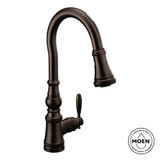 Moen Weymouth Smart Faucet Touchless Pull Down Sprayer Kitchen Faucet with Voice and Motion Control in Chrome - S73004EV2C