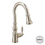 Moen Weymouth Smart Faucet Touchless Pull Down Sprayer Kitchen Faucet with Voice and Motion Control in Chrome - S73004EV2C