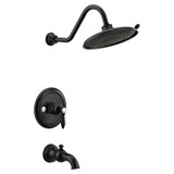 Moen Weymouth M CORE 3 Series 1 Handle Eco Performance Tub and Shower Trim Kit in Matte Black - UTS33103EPBL