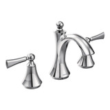 Moen Wynford Two Handle Widespread High Arc Bathroom Faucet with Lever Handles in Chrome - T4520