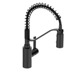 Moen Genta LX Spring Faucet with Power Boost Modern Kitchen Faucet with One Handle Pre Rinse Easy Installation and in Matte Black - 5926BL