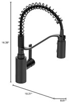 Moen Genta LX Spring Faucet with Power Boost Modern Kitchen Faucet with One Handle Pre Rinse Easy Installation and in Matte Black - 5926BL