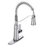 Moen Belfield Kitchen Faucet Modern Spring Kitchen Faucet with Power Boost Pre Rinse One Handle Easy Installation 5927 in Chrome - 5927