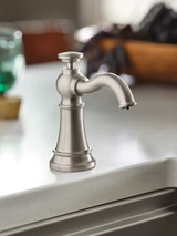 Moen Traditional Deck Mounted Kitchen Soap Dispenser with Above the Sink Refillable Bottle Spot Resist Stainless in Spot Resist Stainless - S3945SRS