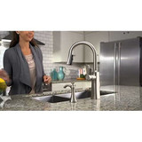 Moen Transitional Deck Mounted Kitchen Soap Dispenser with Above the Sink Refillable Bottle in Chrome - S3946C
