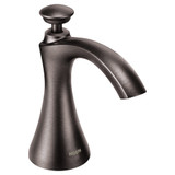 Moen Transitional Kitchen Deck Mounted Soap and Lotion Dispenser with Above the Sink Refillable Bottle Stainless in Black Stainless - S3946BLS