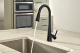 Moen Sleek Motionsense Wave Sensor Touchless One Handle High Arc Pulldown Modern Kitchen Faucet Featuring Power Clean in Matte Black - 7864EWBL