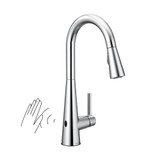 Moen Sleek Motionsense Wave Sensor Touchless One Handle High Arc Pulldown Modern Kitchen Faucet Featuring Power Clean in Chrome - 7864EWC