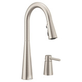 Moen Sleek Spot Resist Stainless One Handle High Arc Kitchen Faucet with In Deck Handle for 2 Hole Sink Setups in Spot Resist Stainless - 7871SRS