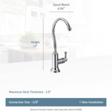 Moen Sip Traditional Cold Water Kitchen Beverage Faucet with Optional Filtration System in Chrome - S5510