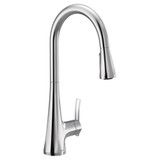 Moen Sinema Pulldown Kitchen Faucet with Power Boost and Reflex High Arc Modern Kitchen Faucet Easy Installation One Handle Accent for Customizing in Chrome - S7235