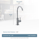 Moen Sip Traditional Cold Water Kitchen Beverage Faucet Finish in Brushed Gold - S5530BG