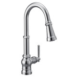 Moen Paterson Pulldown Kitchen Faucet with Power Boost Traditional Kitchen Faucet One Handle Easy Installation in Chrome - S72003