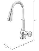 Moen Paterson Pulldown Kitchen Faucet with Power Boost Traditional Kitchen Faucet One Handle Easy Installation in Chrome - S72003