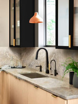 Moen Nio One Handle Pull down Kitchen Faucet with Power Clean Accent Handle Included for Customizing in Matte Black - S75005BL