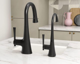 Moen Kurv One Handle High Arc Single Mount Cold Water Beverage Faucet with Optional Filtration System in Matte Black - S5560BL