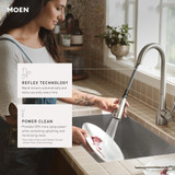 Moen Genta LX Motionsense Wave Sensor Touchless One Handle High Arc Pulldown Modern Kitchen Faucet Featuring Power Clean in Chrome - 7882EWC