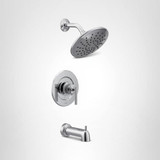 Moen Gibson Posi Temp Pressure Balancing Modern Tub and Shower Trim with 8 Inch Rainshower in Chrome - T3003EP