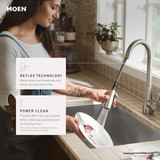 Moen Cia Motionsense Wave Sensor Touchless One Handle Pulldown Kitchen Faucet Featuring Power Clean Includes Optional Accents in Chrome - 7622EWC